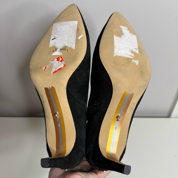 Sam Edelman Usha Pointed Toe Black Suede Booties Size 7 NEW - Picture 8 of 10